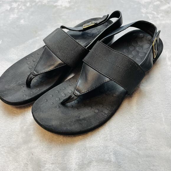 Vionic Womens Danita Sandals Womens 8.5 Black Buckle Slingback Comfort Thongs - Picture 1 of 8